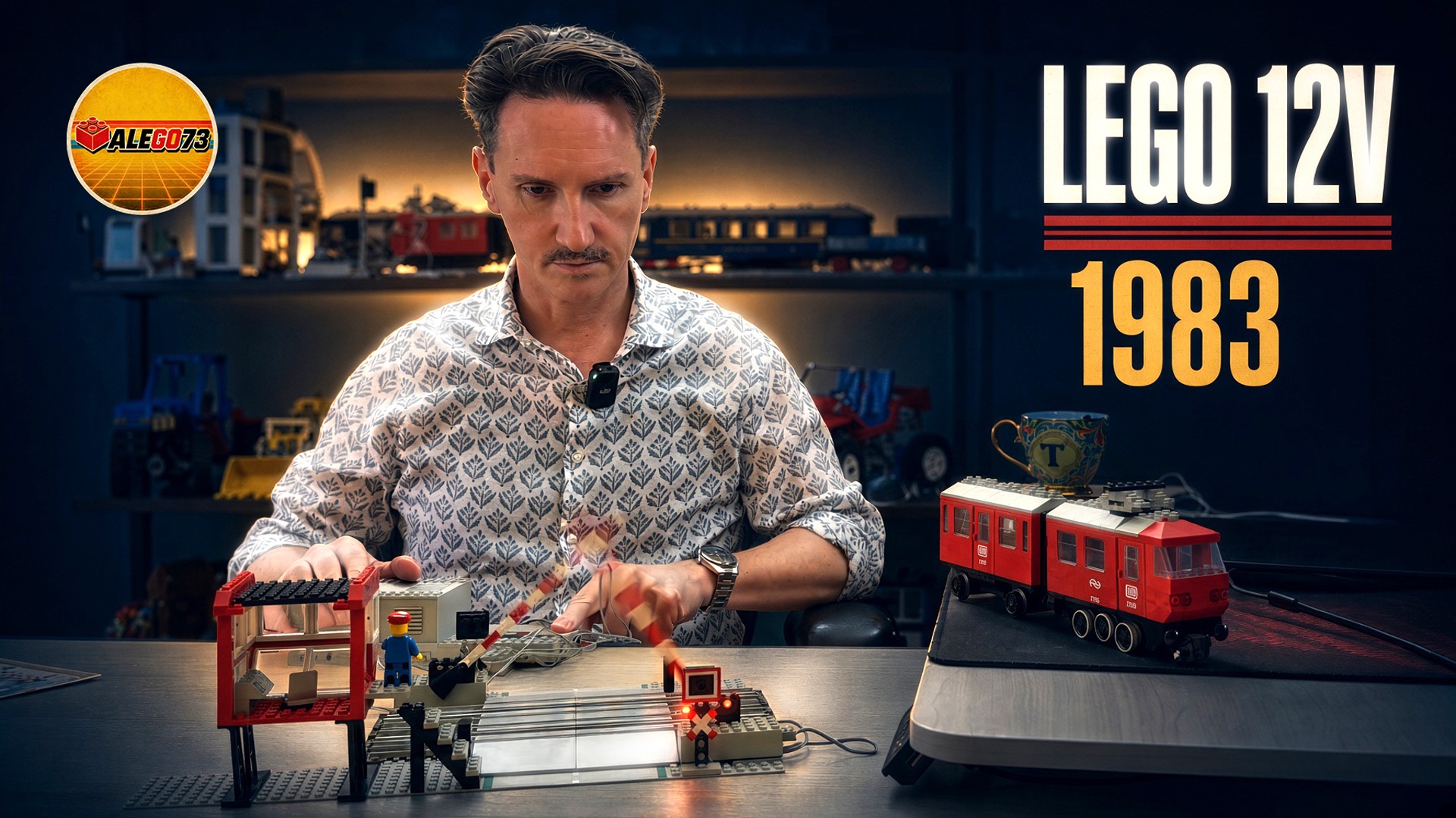 Alessandro di ALEGO73 con il LEGO 7866 Remote Controlled Road Crossing e il sistema ferroviario 12V